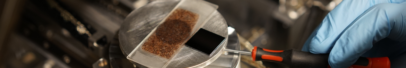 A thin section in a microscope